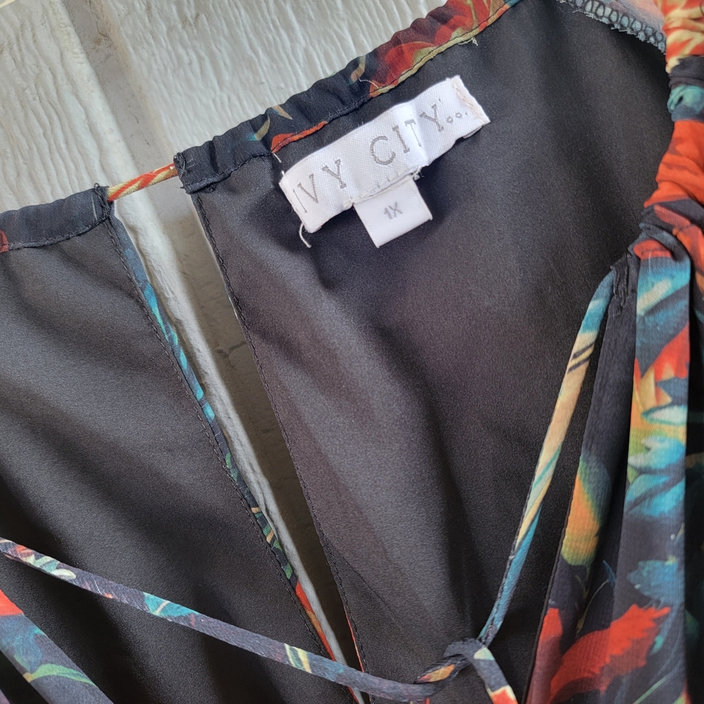 Ivy City Co Imogen Moody Floral Tiered Skirt Maxi Dress 1X - Picture 9 of 12